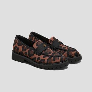 VIVAIA Round-Toe Platform Chunky Heel Loafers (Francesca) in Leopard print  7.5